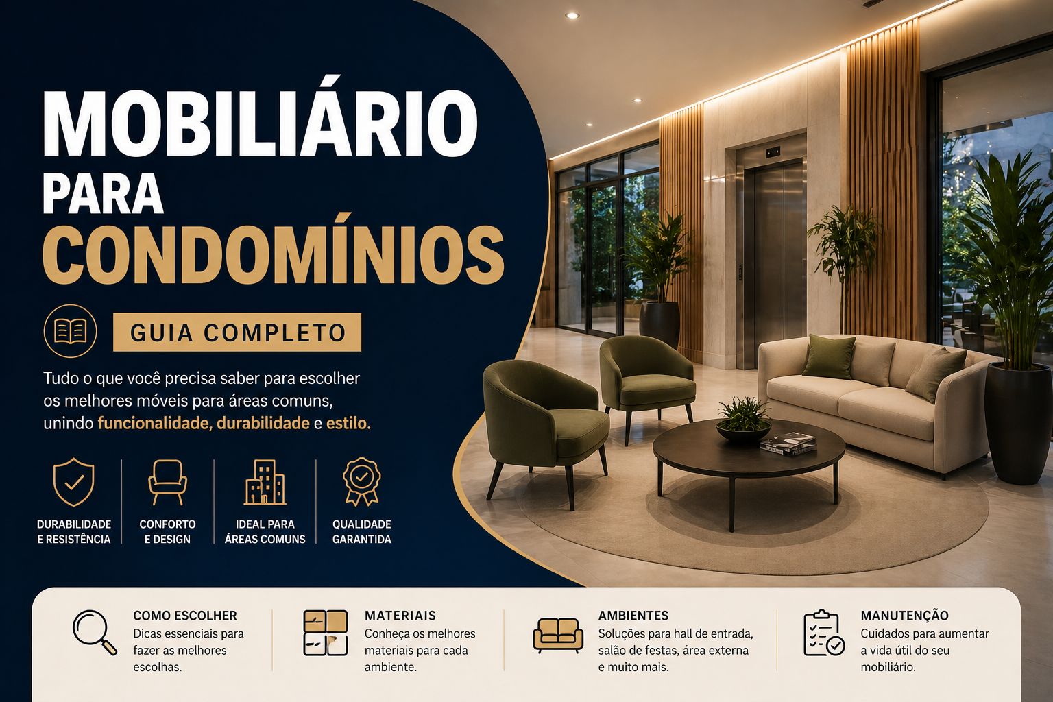 Mobiliário para condomínios: guia completo para comprar certo e reduzir manutenção