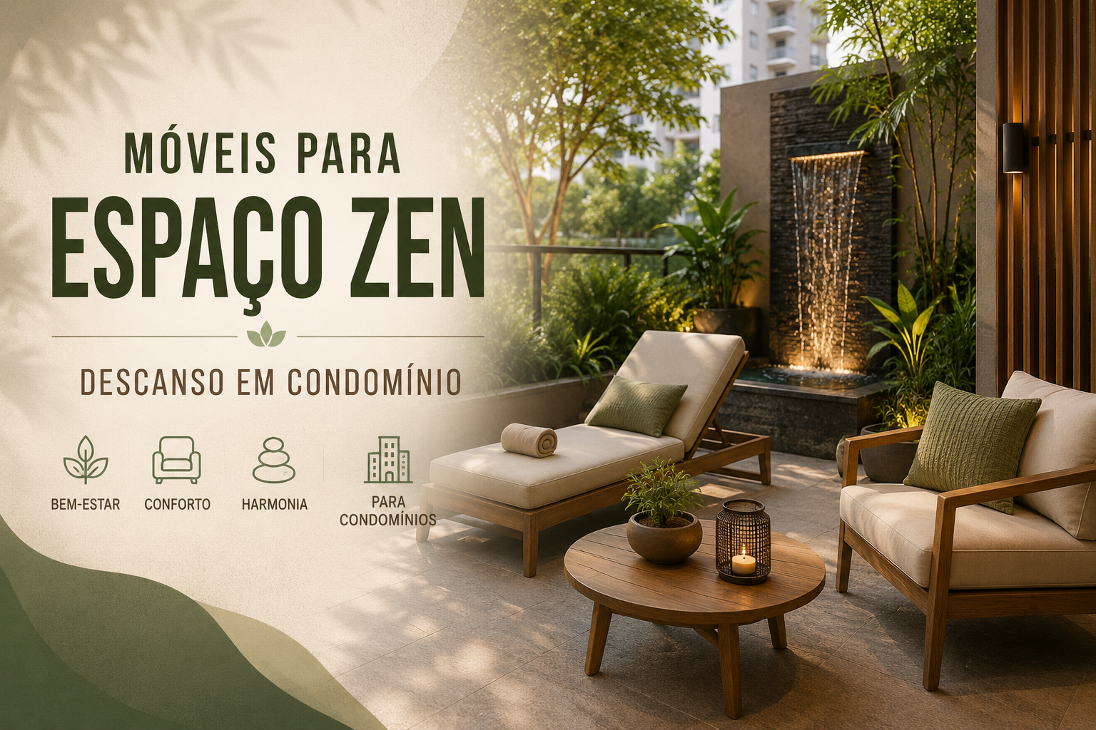 MÓVEIS PARA ESPAÇO ZEN / DESCANSO EM CONDOMÍNIO